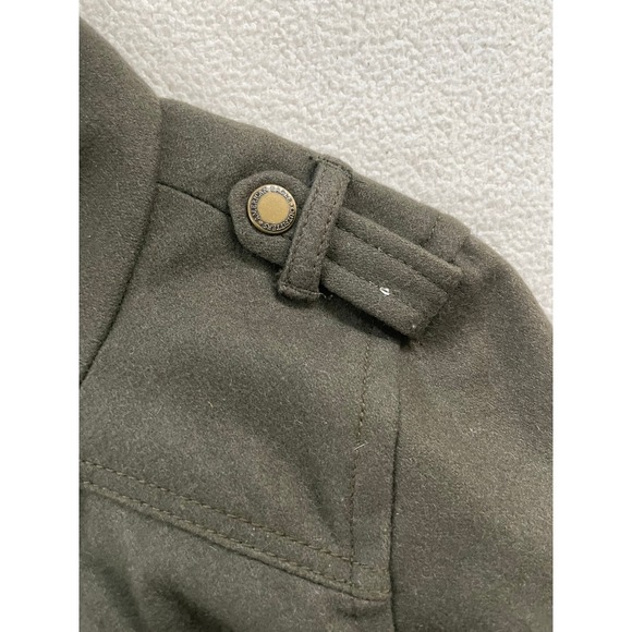 American Eagle Womens Medium Bomber Jacket Olive Green Wool Blend Sherpa Quilted - Picture 16 of 16